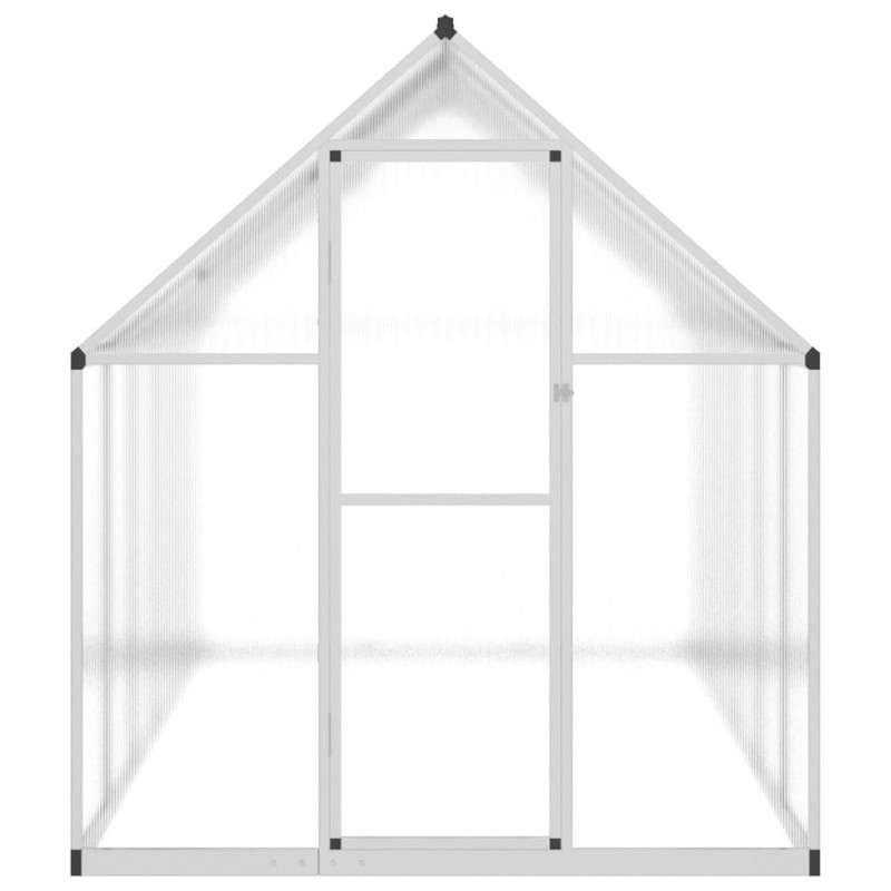 Szklarnia z ramą podstawy, srebrna, 334x169x195 cm, aluminium