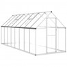 Szklarnia z ramą podstawy, srebrna, 445x169x195 cm, aluminium