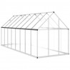 Szklarnia z ramą podstawy, srebrna, 445x169x195 cm, aluminium