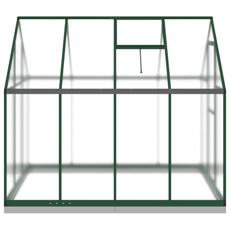 Szklarnia z ramą podstawy, zielona, 224x169x202 cm, aluminium