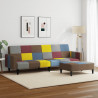 2-osobowa kanapa rozkładana z podnóżkiem, patchwork, tkanina