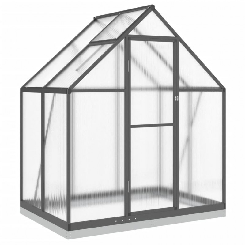 Szklarnia z ramą podstawy, antracyt, 169x114x202 cm, aluminium