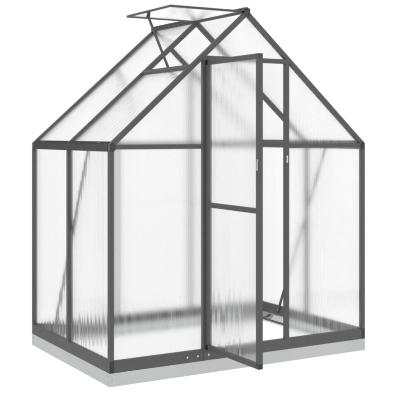 Szklarnia z ramą podstawy, antracyt, 169x114x202 cm, aluminium