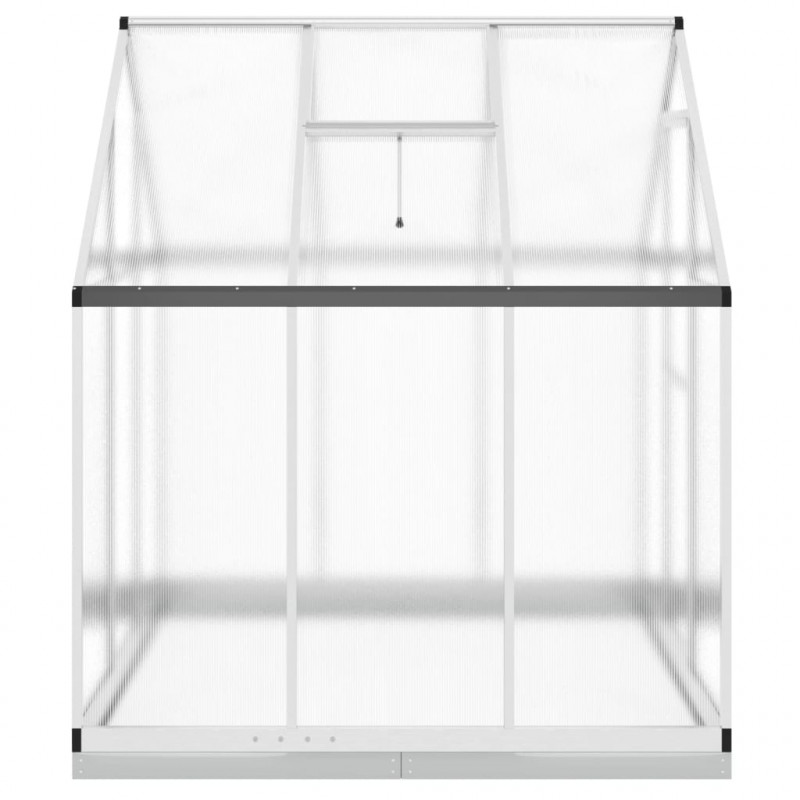 Szklarnia z ramą podstawy, srebrna, 169x169x202 cm, aluminium