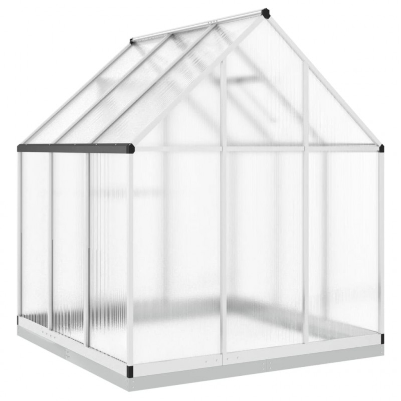 Szklarnia z ramą podstawy, srebrna, 169x169x202 cm, aluminium