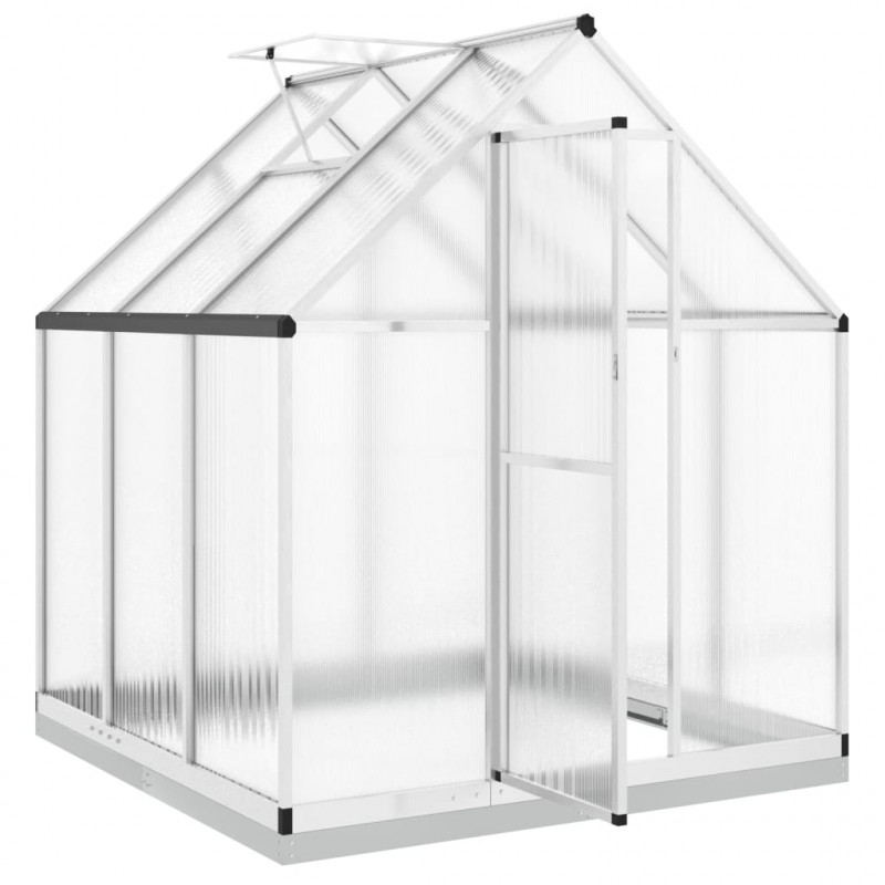 Szklarnia z ramą podstawy, srebrna, 169x169x202 cm, aluminium