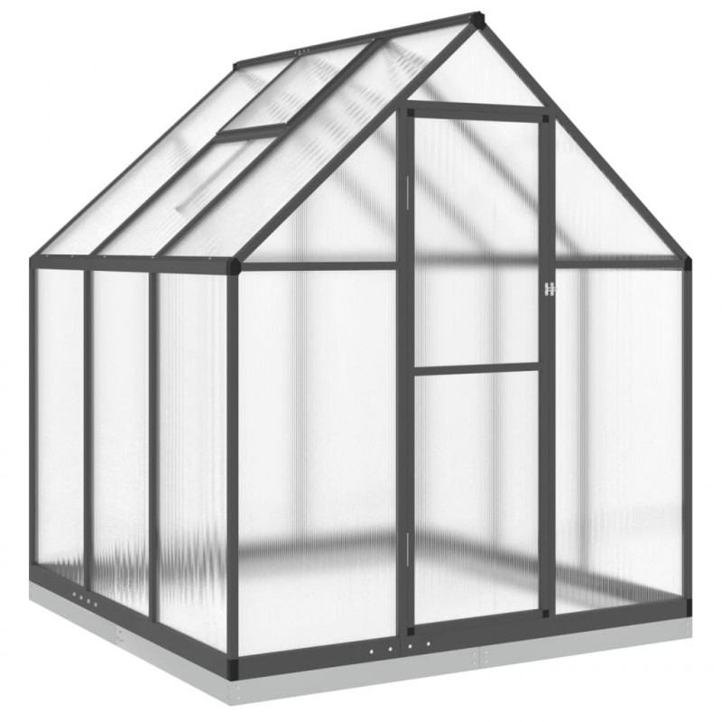 Szklarnia z ramą podstawy, antracyt, 169x169x202 cm, aluminium