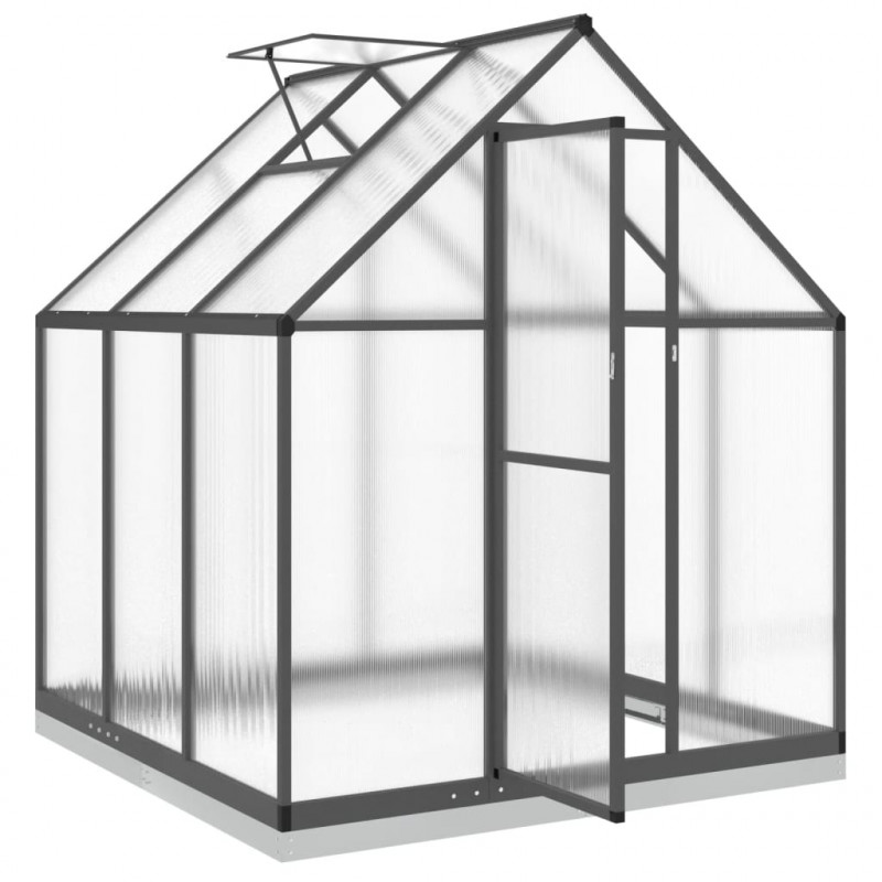 Szklarnia z ramą podstawy, antracyt, 169x169x202 cm, aluminium