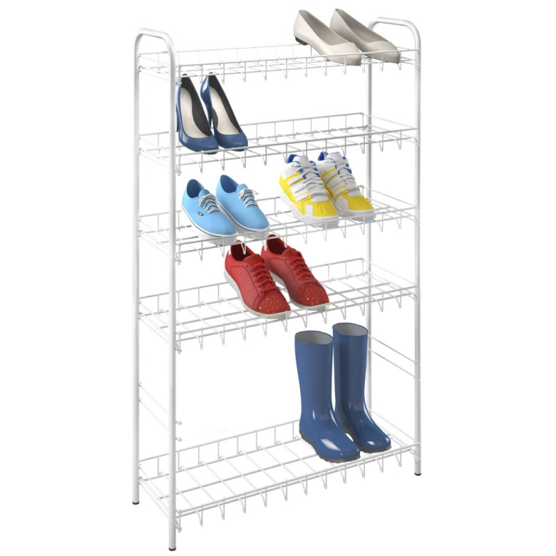 Metaltex 6-piętrowa półka na buty Shoe 6, biała