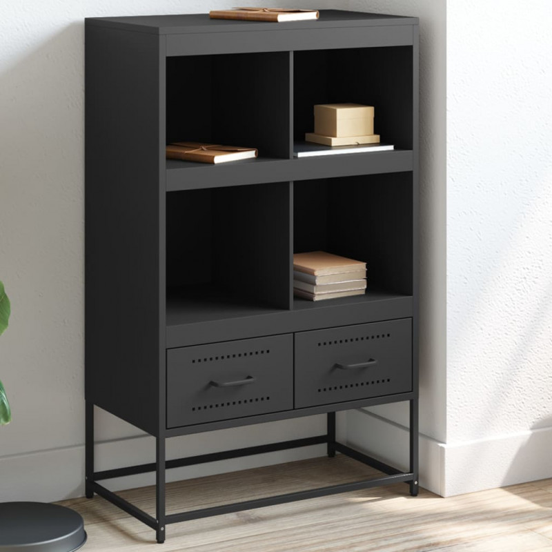 Szafka, czarna, 68x39x111,5 cm, stal