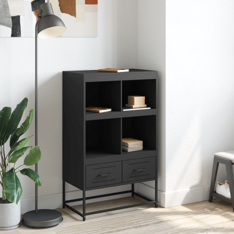 Szafka, czarna, 68x39x111,5 cm, stal