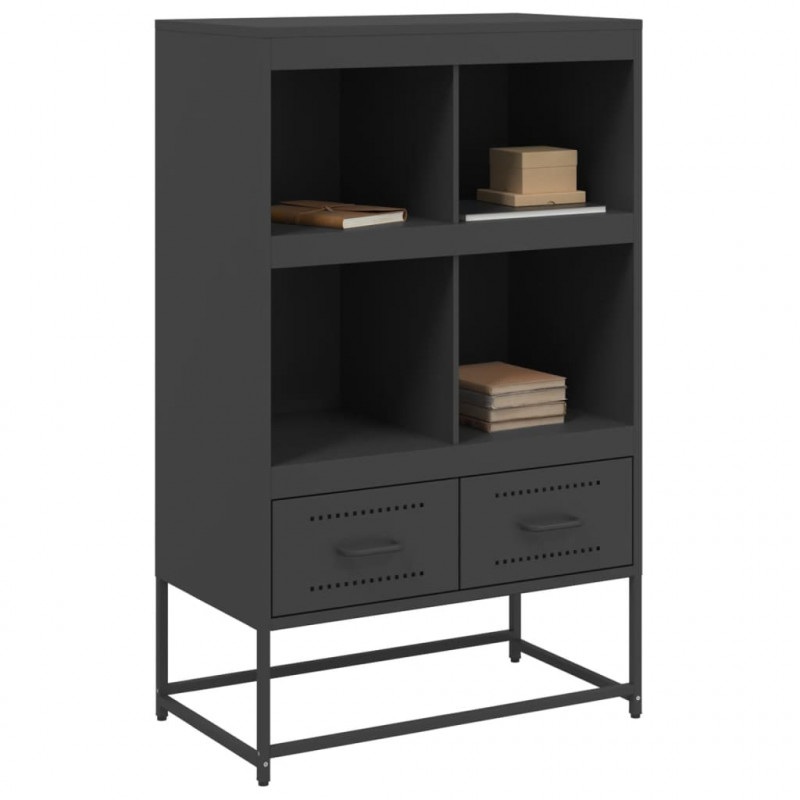 Szafka, czarna, 68x39x111,5 cm, stal