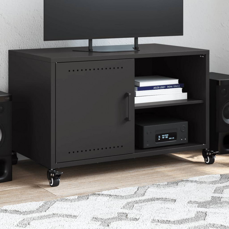 Szafka RTV, czarna, 68x39x43,5 cm, stal