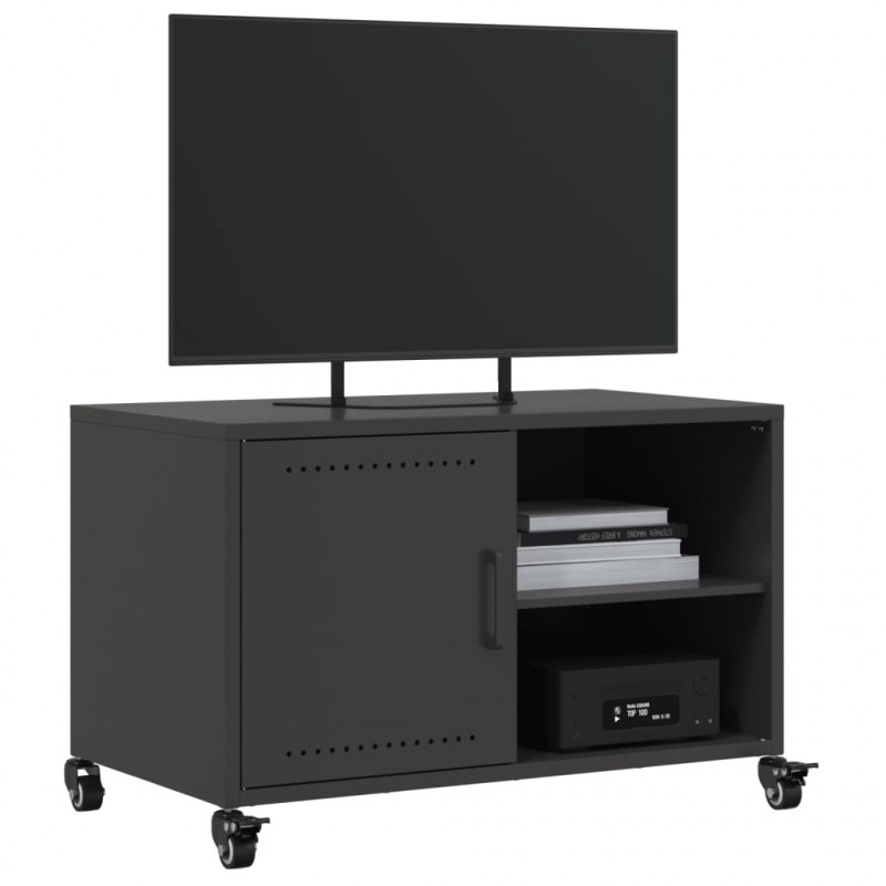 Szafka RTV, czarna, 68x39x43,5 cm, stal