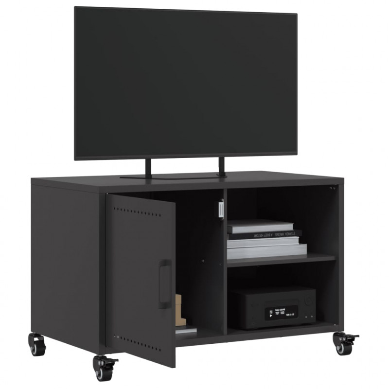 Szafka RTV, czarna, 68x39x43,5 cm, stal