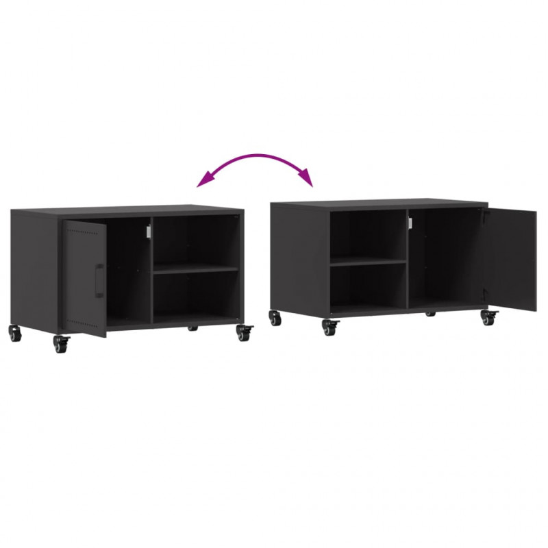 Szafka RTV, czarna, 68x39x43,5 cm, stal