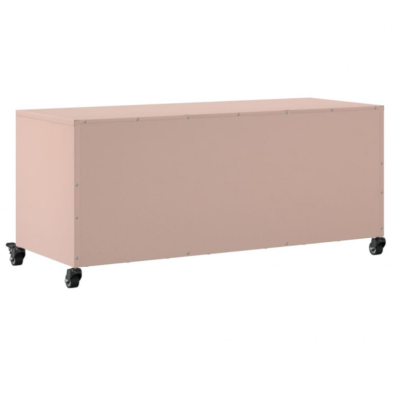 Szafka RTV, różowa, 100,5x39x43,5 cm, stal
