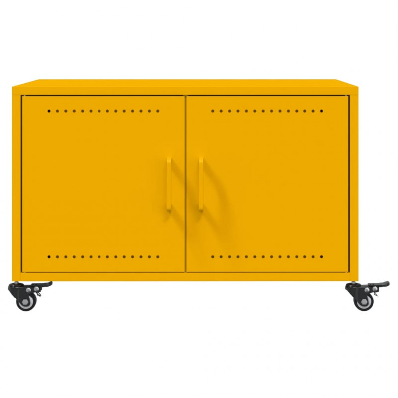 Stolik kawowy, musztardowy, 68x50x43,5 cm, stal