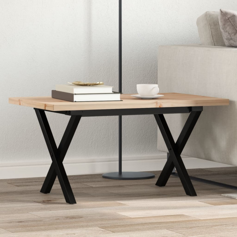 Stolik kawowy z nogami w kształcie litery X, 80x50x40,5 cm