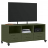 Szafka RTV, oliwkowa, 100,5x39x43,5 cm, stal