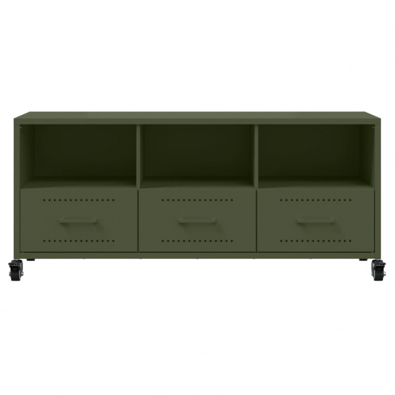 Szafka RTV, oliwkowa, 100,5x39x43,5 cm, stal