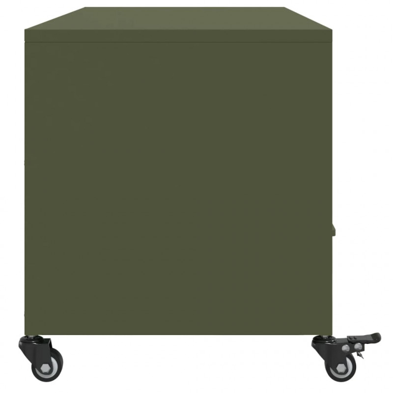Szafka RTV, oliwkowa, 100,5x39x43,5 cm, stal