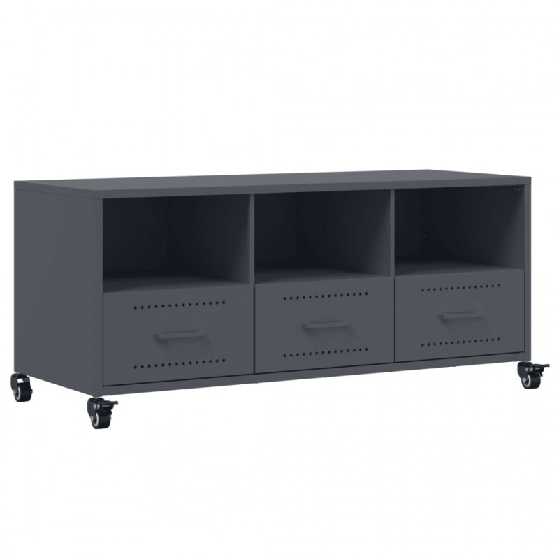 Szafka RTV, antracytowa, 100,5x39x43,5 cm, stal