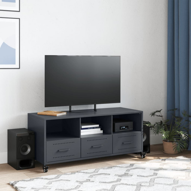 Szafka RTV, antracytowa, 100,5x39x43,5 cm, stal