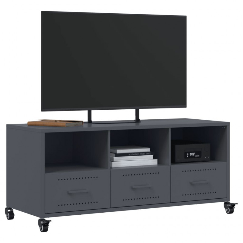 Szafka RTV, antracytowa, 100,5x39x43,5 cm, stal