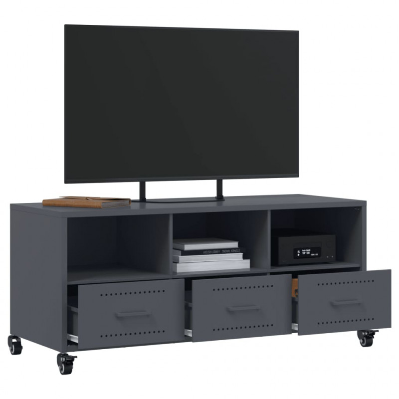 Szafka RTV, antracytowa, 100,5x39x43,5 cm, stal