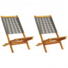 Krzesła ogrodowe, 2 szt., szare, drewno akacjowe i PP