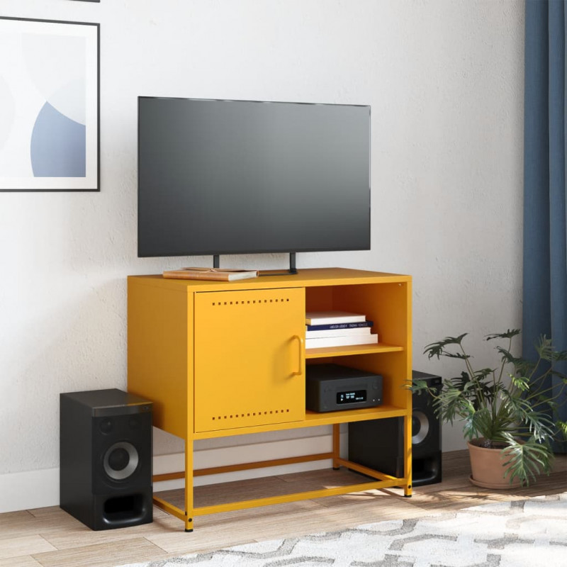 Szafka pod telewizor, antracytowa, 100,5x39x60,5 cm, stalowa