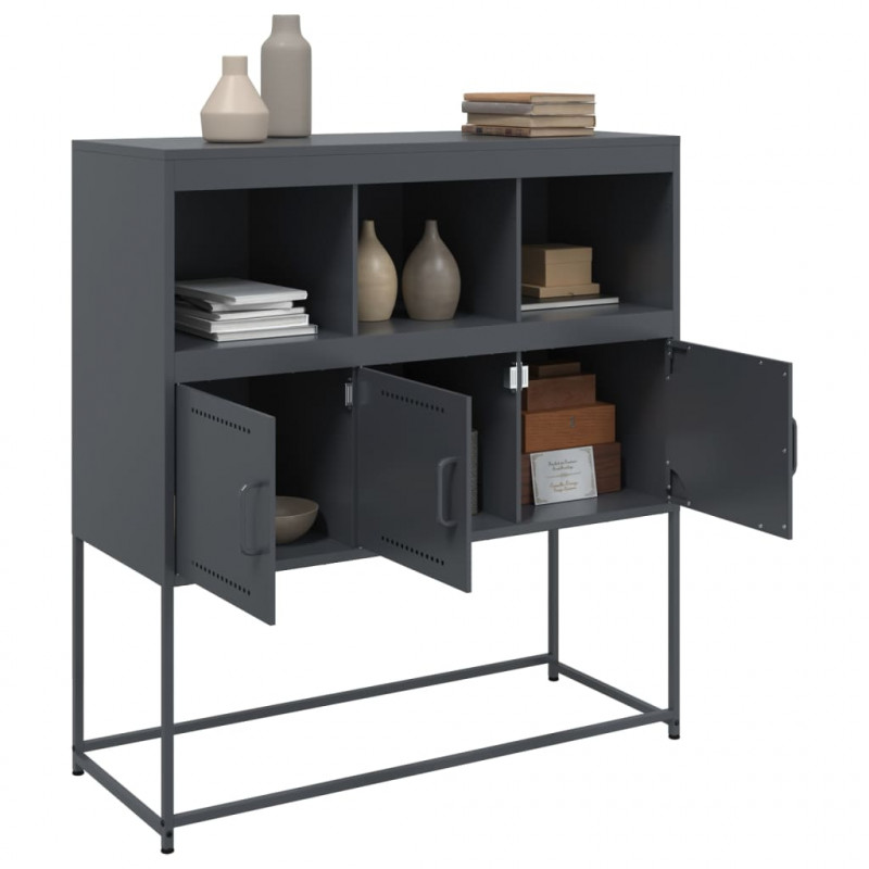 Szafka, antracytowa, 100,5x39x107 cm, stal