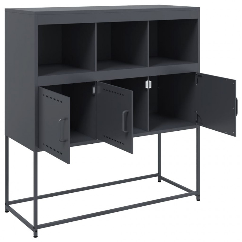 Szafka, antracytowa, 100,5x39x107 cm, stal