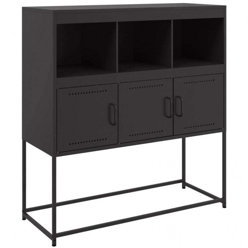 Szafka, czarna, 100,5x39x107 cm, stal