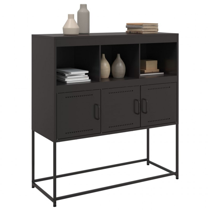 Szafka, czarna, 100,5x39x107 cm, stal