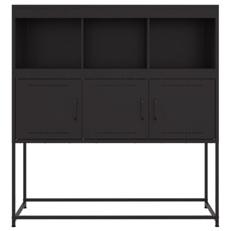 Szafka, czarna, 100,5x39x107 cm, stal