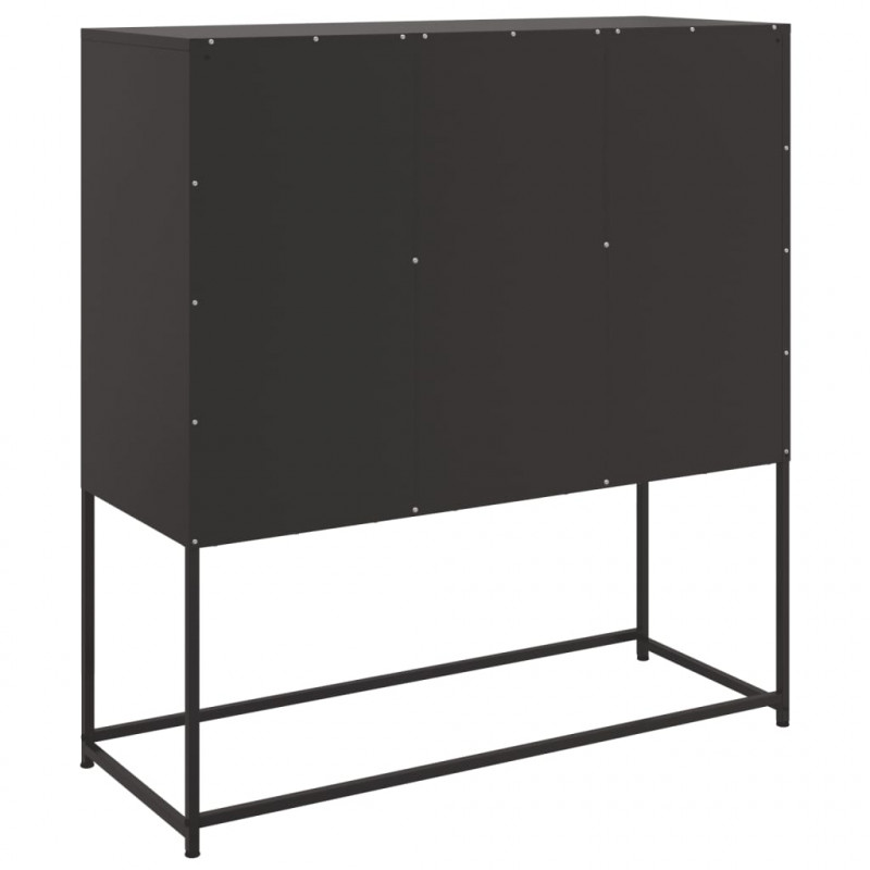 Szafka, czarna, 100,5x39x107 cm, stal