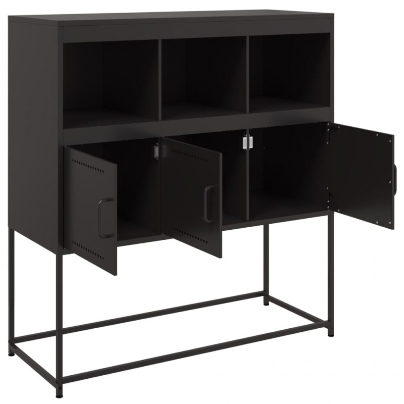 Szafka, czarna, 100,5x39x107 cm, stal