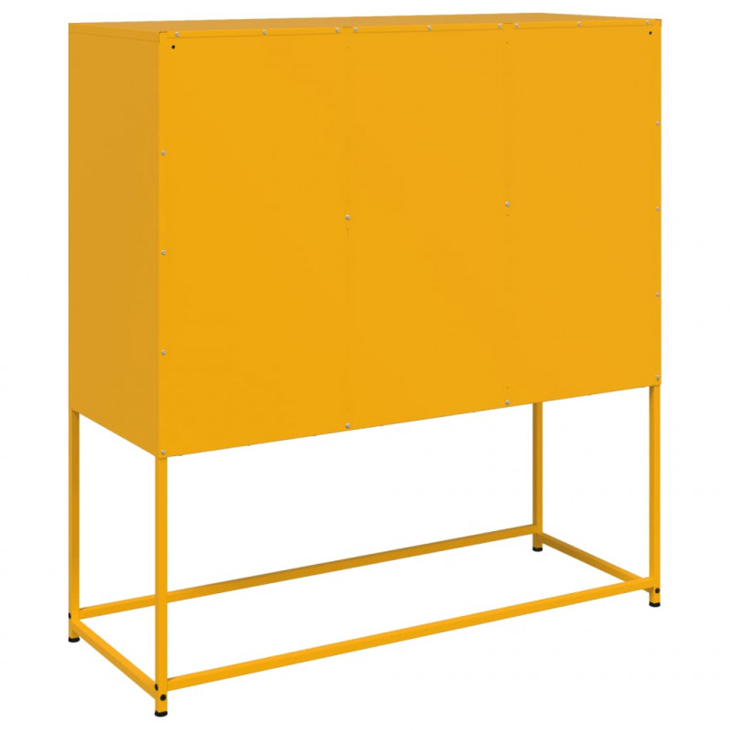 Szafka, musztardowa, 100,5x39x107 cm, stal