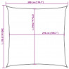 Żagiel przeciwsłoneczny, 160 g/m², piaskowy, 3x3 m, HDPE