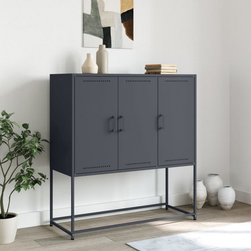 Szafka, antracytowa, 100,5x39x107 cm, stal