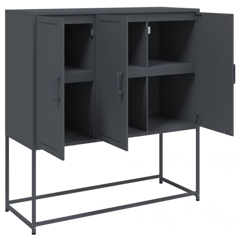 Szafka, antracytowa, 100,5x39x107 cm, stal