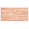 Półka, brązowa, 120x60x(2-6) cm, lakierowane lite drewno dębowe