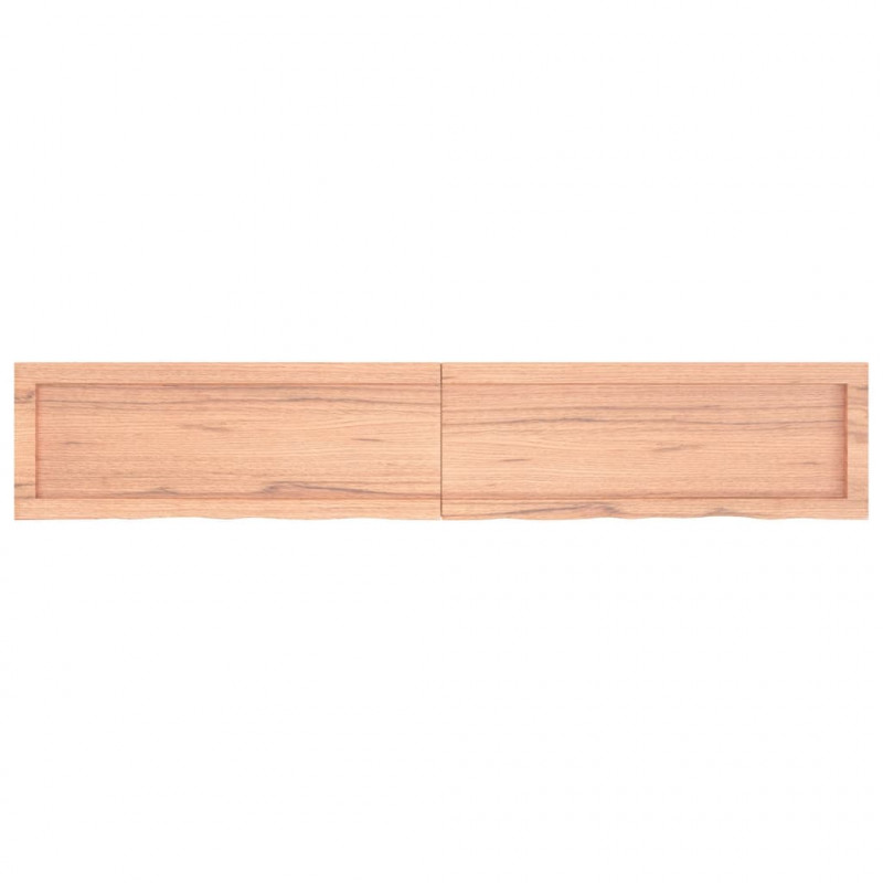 Półka, brązowa, 160x30x(2-4) cm, lakierowane lite drewno dębowe
