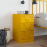 Szafki nocne, 2 szt., musztardowe, 34,5x39x62 cm, stal