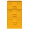 Szafki nocne, 2 szt., musztardowe, 34,5x39x62 cm, stal