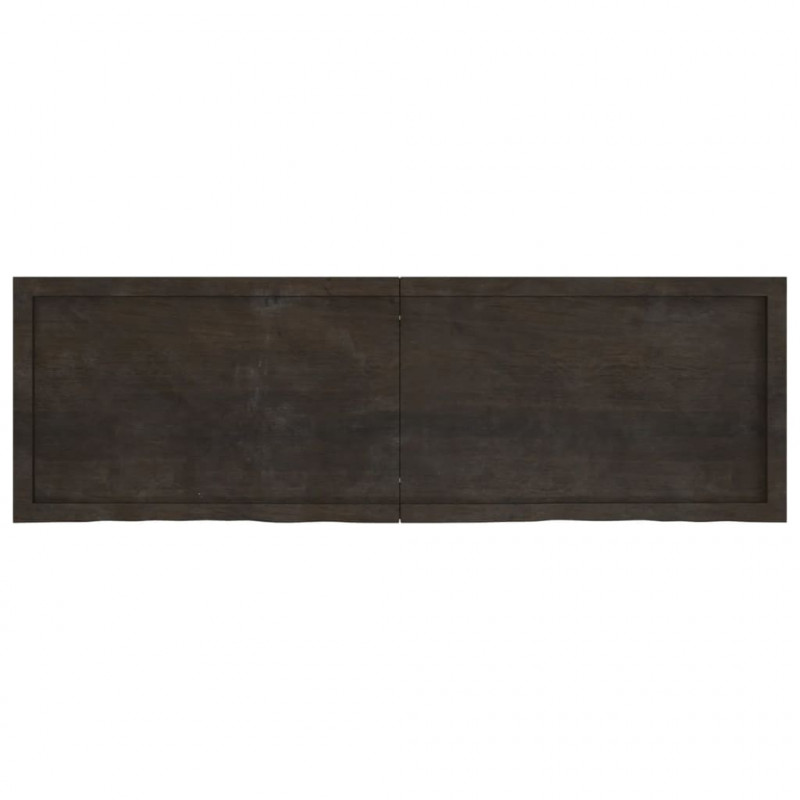 Blat stołu, ciemnobrązowy, 160x50x(2-6) cm, lite drewno dębowe