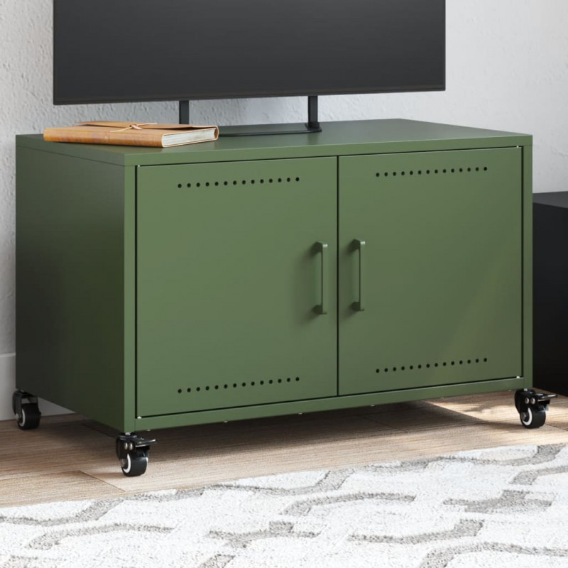 Szafka RTV, oliwkowa, 68x39x43,5 cm, stal
