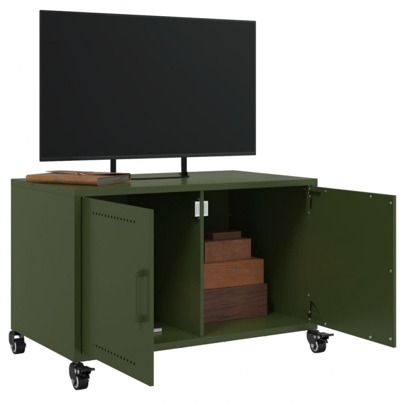 Szafka RTV, oliwkowa, 68x39x43,5 cm, stal